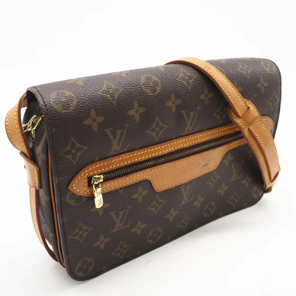 Louis Vuitton Monogram Canvas Saint Germain Shoulder Bag Brown Leather